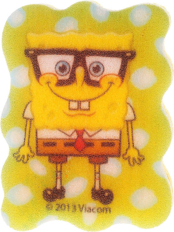 Bath Sponge "Spongebob", Spongebob with Glasses - Suavipiel Sponge Bob Bath Sponge — photo N2