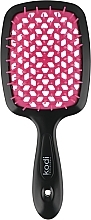 Fragrances, Perfumes, Cosmetics Hair Brush, black with pink teeth - Kodi Professional Soft Touch Hairbrush