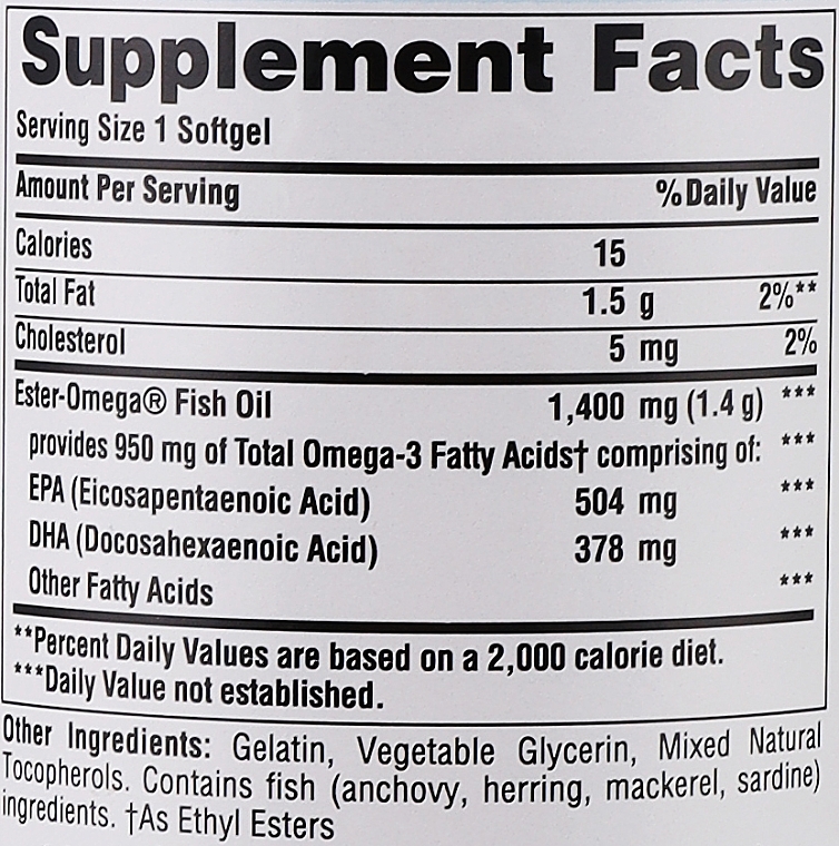 Omega-3, in gel capsules - Puritan's Pride Triple Strength Omega-3 Fish Oil 1400mg — photo N4