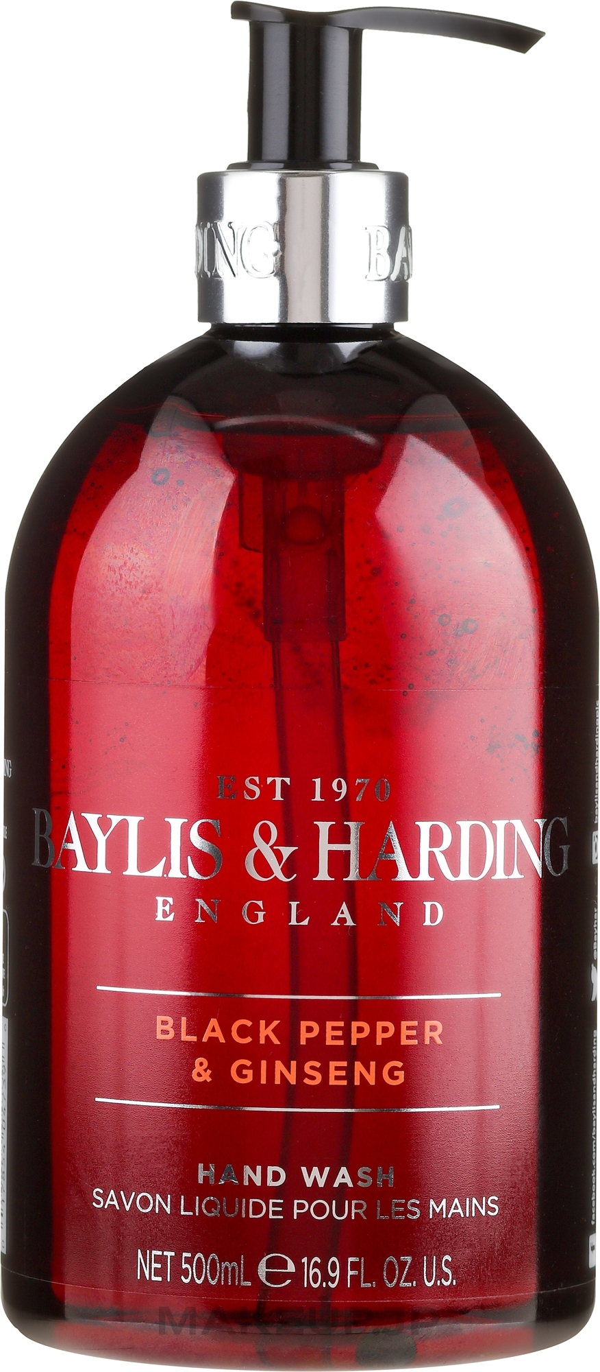 Hand Liquid Soap - Baylis & Harding Black Pepper & Ginseng Hand Wash — photo 500 ml