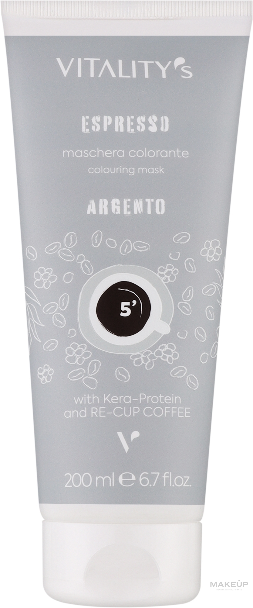 Ammonia-Free Toning Mask for Colored Hair - Vitality`s Espresso Colouring Mask — photo Argento