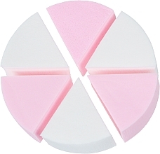 6in1 Circle Makeup Sponge CS073WR, white + pink - Cosmo Shop Sponge — photo N1