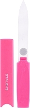 Fragrances, Perfumes, Cosmetics Crystal Nail File in Plastic Case FBC-13-128, pink - Staleks