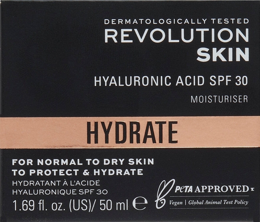 Hyaluronic Acid Moisturizing Cream - Revolution Skin Hyaluronic Acid SPF 30 Moisturiser — photo N3