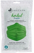 Fragrances, Perfumes, Cosmetics Protective Aromatic Mask with Essential Oils, 3-layer, sterile, green - Abifarm Herbal Fresh