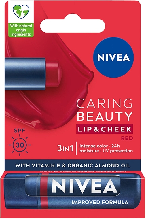 Lipstick for Lips and Cheeks - Nivea Caring Beauty Lip & Chick SPF30 — photo N1