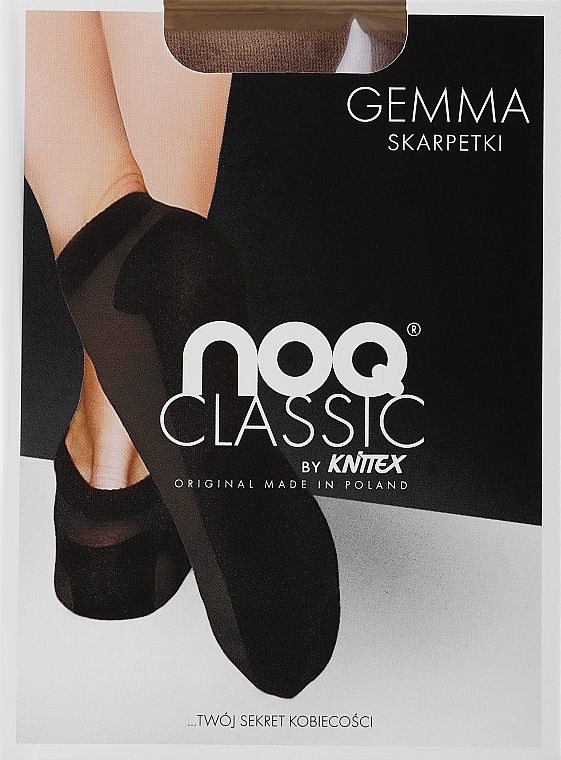 Women Socks with Reinforced Sole "Gemma", 20 Den, beige - Knittex — photo N2