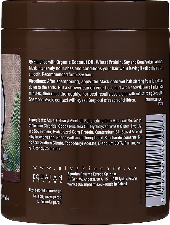 Coconut, Collagen & Keratin Hair Mask - GlySkinCare Coconut Oil Hair Mask — photo N2