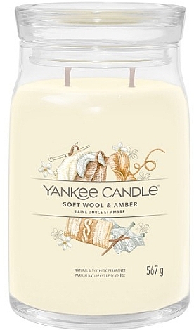 Scented Candle in Jar 'Soft Wool & Amber', 2 wicks - Yankee Candle Singnature — photo N6