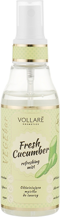 Refreshing Cucumber Tonic Spray - Vollare Cosmetics VegeBar Fresh Cucumber Refreshing Face Mist — photo N1