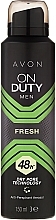 Fragrances, Perfumes, Cosmetics Antiperspirant Deodorant Spray - Avon On Duty Men Fresh 48H Deodorant Spray