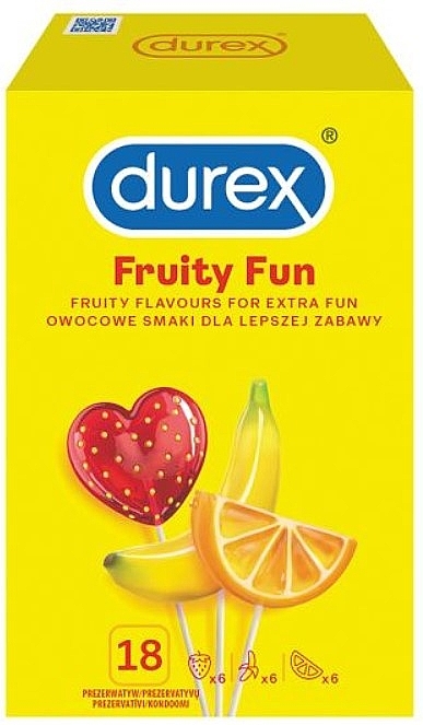 Condoms, 18 pcs - Durex Fruity Fun — photo N3