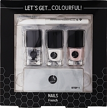 Fragrances, Perfumes, Cosmetics French Manicure Set - Cosmetic 2K Lets Get Colourful Set (polish/3x5ml + pencil/2g + file/1pc)