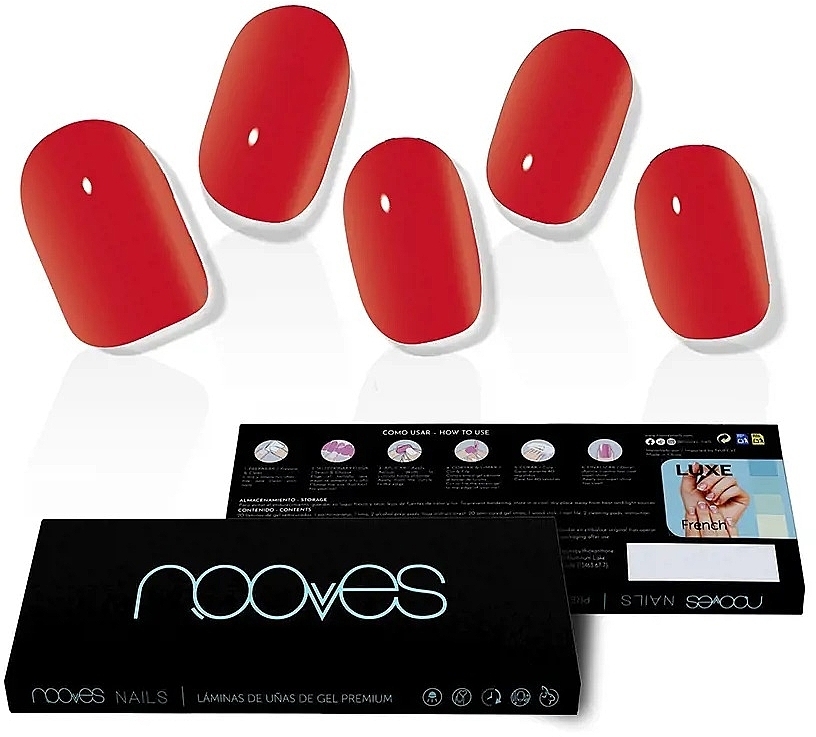 Gel Nail Sticker Set - Novoves Premium Luxe Solid Crimson Red — photo N2