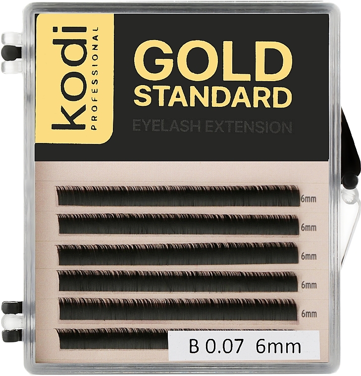 False Lashes Gold Standart B 0.07 (6 rows: 6 mm) - Kodi Professional — photo N1