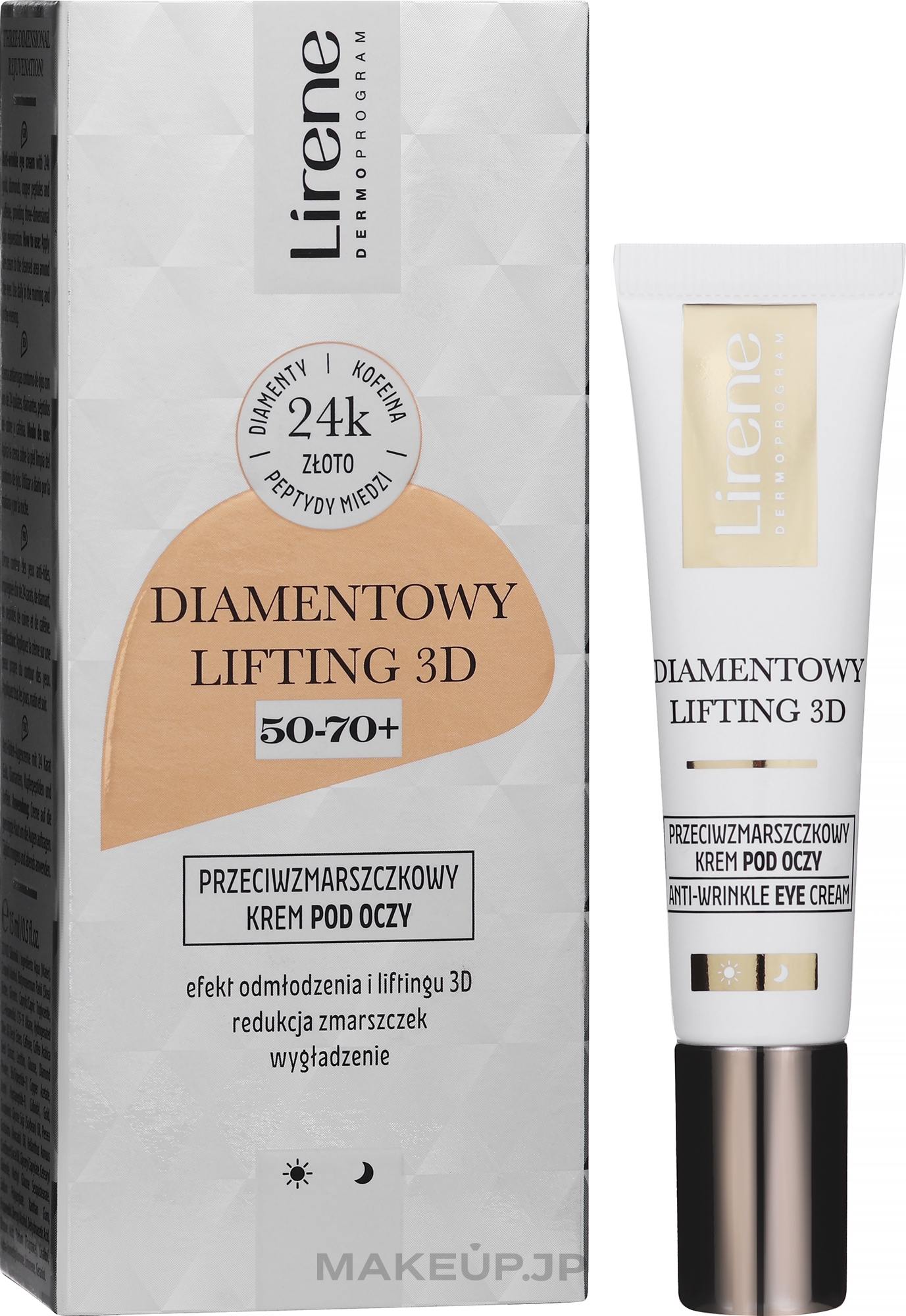 Anti-Wrinkle Eye Cream - Lirene Diamentowy Lifting 3D Eyes — photo 15 ml