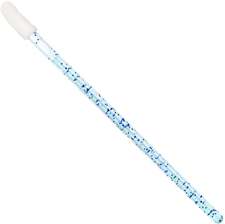 Lip Gloss Applicator, white with blue glitter - Clavier — photo N3