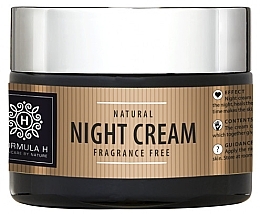 Fragrances, Perfumes, Cosmetics Night Face Cream - Formula H Natural Night Cream Fragrance Free