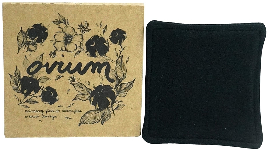 Reusable Make-up Removal Pad, Large, Black - Ovium — photo N1