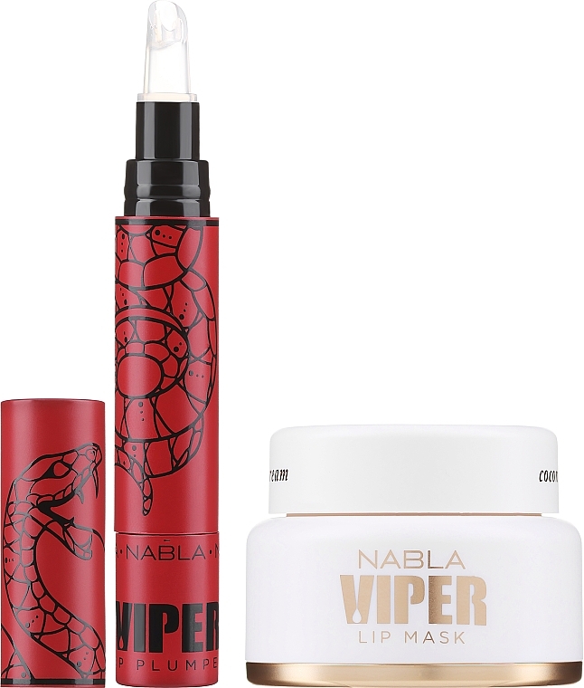 Lip Care Set - Nabla Viper Day & Night Lip Treatment Kit Coconut Cream (lip/plumper/4ml + lip/mask/15ml) — photo N2