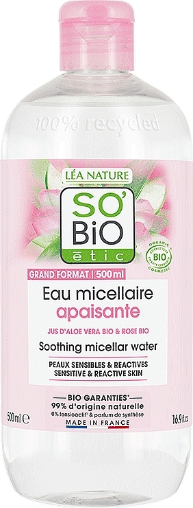 Micellar Face Water - So'Bio Etic Hydra Aloe Vera Soothing Micellar Water — photo N1