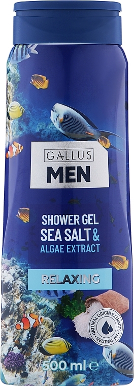 Men Shower Gel "Sea Salt & Algae Extract" - Gallus Men Sea Salt&Algae Extract Shower Gel — photo N8