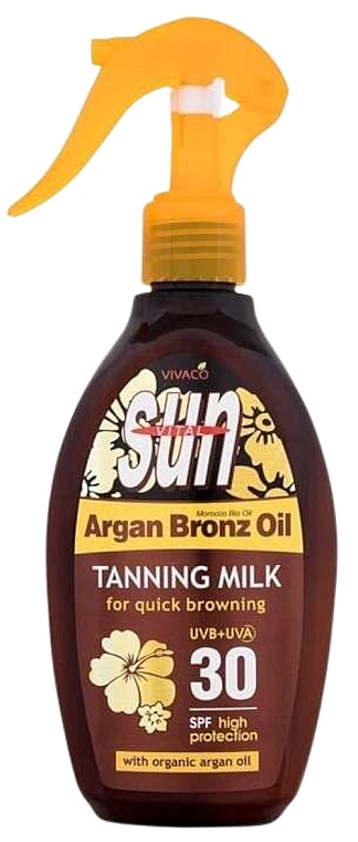 Argan Oil Tanning Lotion  - Vivaco Sun Vital Argan Bronz Oil Tanning Milk SPF 30 — photo N1