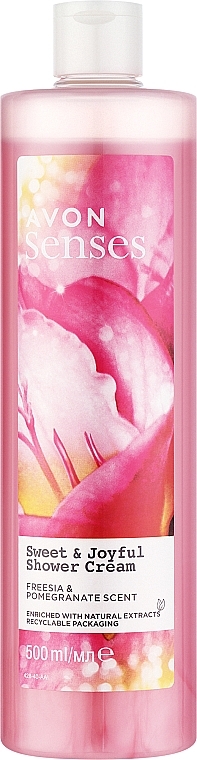 Shower Cream Gel "Freesia & Pomegranate" - Avon Senses Sweet & Joyful Shower Cream — photo N2