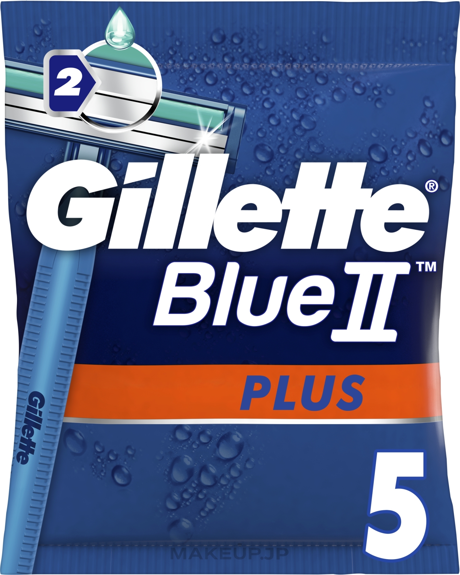 Disposable Shaving Razor Set, 5 pcs - Gillette Blue II Plus — photo 5 ЊВ.