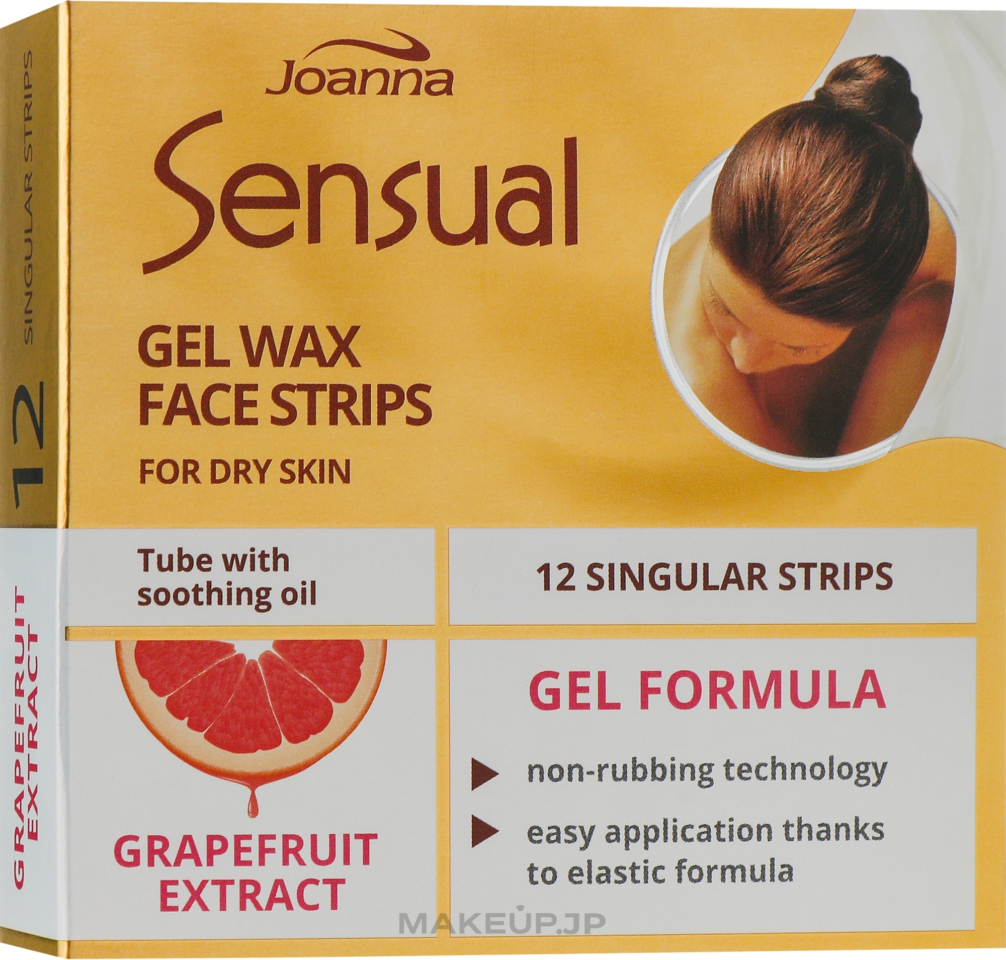 Depilatory Wax Face Strips with Grapefruit Extract - Joanna Sensual Gel Wax Face Strips — photo 12 szt.