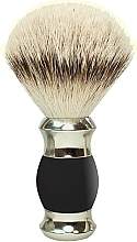 Fragrances, Perfumes, Cosmetics Badger Bristles Shaving Brush, black & silver - Golddachs Silver Tip Badger Polymer Handle Black Silver