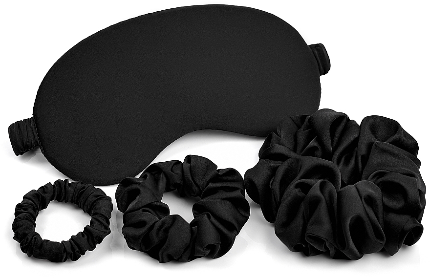 Gift Accessory Set 'Sensual', black - MAKEUP Gift Set Black Sleep Mask, Scrunchies — photo N2