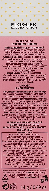Renewing Lemon Lip Mask - Floslek Vege Lip Care Lip Mask Lemon Renewal — photo N4