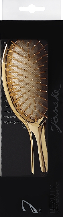 Massage Hair Brush AUSP22G, golden and white - Janeke Gold Hairbrush — photo N2