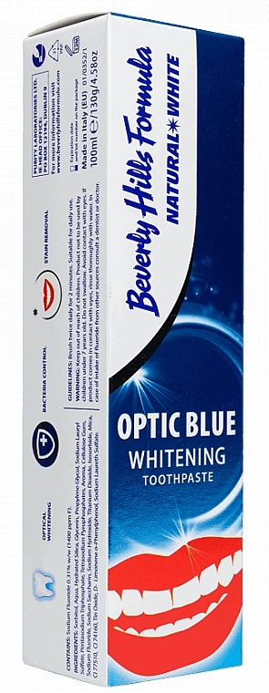 Whitening Toothpaste - Beverly Hills Formula Natural White Optic Blue Whitening Toothpaste — photo N1