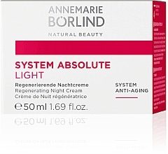 Fragrances, Perfumes, Cosmetics Revitalizing Night Cream - Annemarie Borlind System Absolute System Anti-Aging Regenerating Night Cream Light