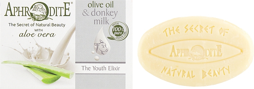 Olive Soap with Donkey Milk & Aloe Vera Scent "Youth Elixir" - Aphrodite Advanced Olive Oil & Donkey Milk — photo N1