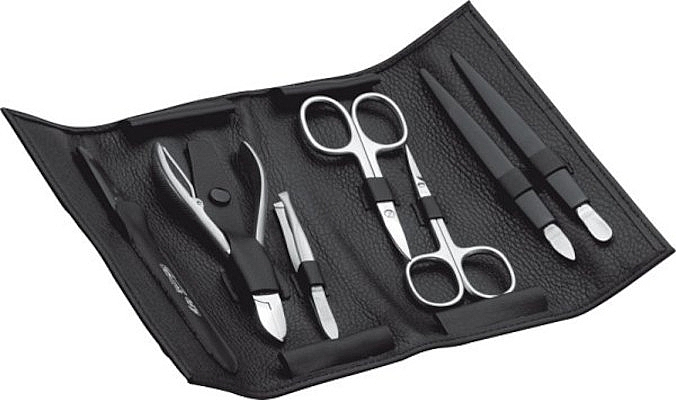 Manicure Set 'Luxury', 7 pcs, black - Erbe Solingen Manicure Set — photo N1