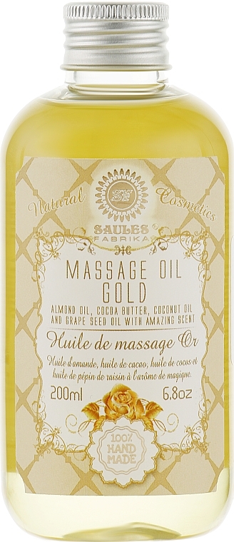Body Massage Oil "Gold" - Saules Fabrika Massage Oil — photo N1
