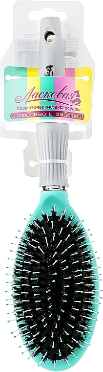 Hair Brush with Combined Bristles "Present", turquoise - Laskovaya — photo N3