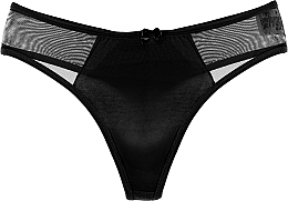 Women Cotton Thong with Inserts, black - Moraj — photo N1