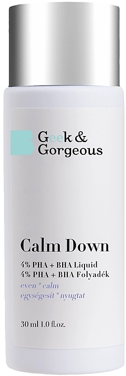 Acid Exfoliant for Sensitive Skin - Geek & Gorgeous Calm Down 4% Pha + BHA Liquid — photo N12