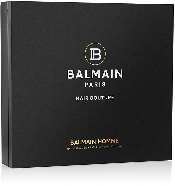 Set - Balmain Signature Men's Giftset (oil/30ml + shampoo/200ml + scrub/100g + brush/1p) — photo N1