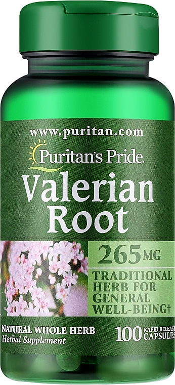 Supplement 'Valerian Root', 265 mg - Puritan's Pride Valerian Root 265 mg — photo N1