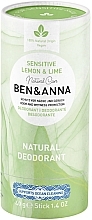 Fragrances, Perfumes, Cosmetics Natural Deodorant without Soda - Ben & Anna Deo Stick Sensitive Lemon & Lime