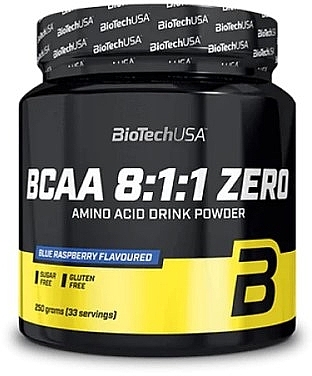 Amino Acid Complex Powder 'Blue Raspberry' - BioTechUSA BCAA 8:1:1 Zero Blue Raspberry Amino Acid Drink Powder — photo N3