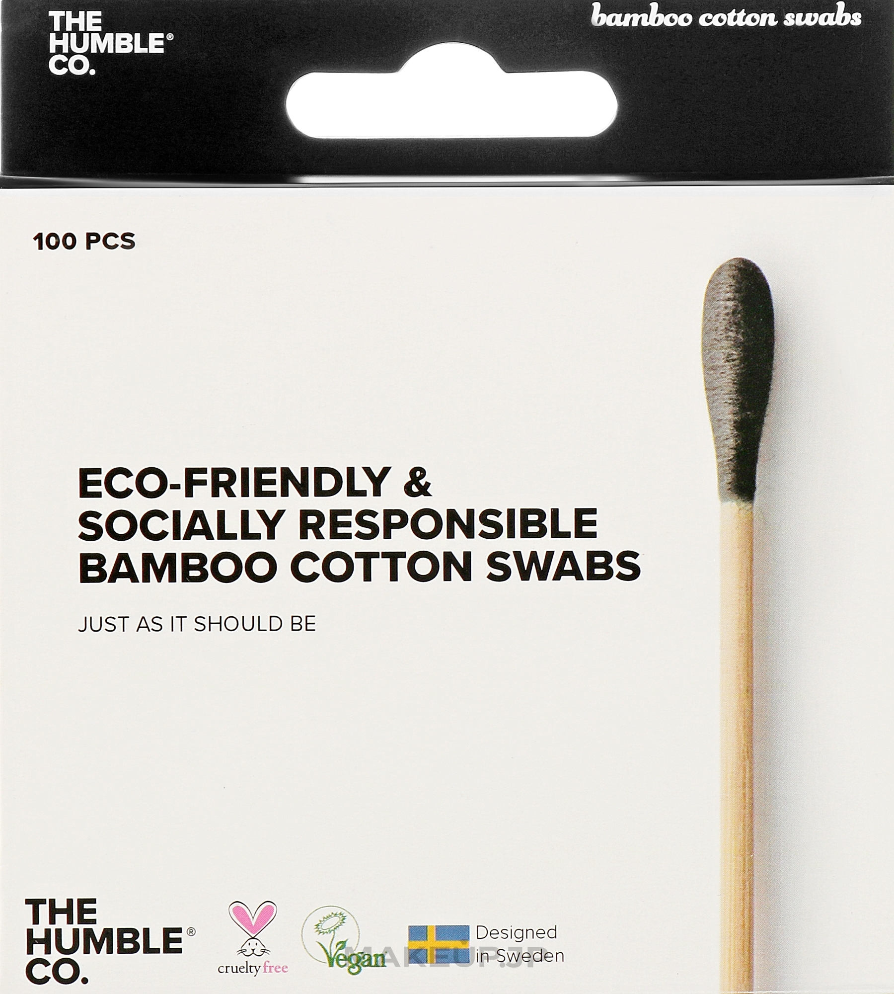 Bamboo Cotton Swabs - The Humble Co. Cotton Swabs Black — photo 100 szt.