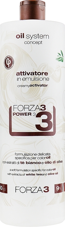 Mild Color Activator Cream "Color Oil" - Punti di Vista Oil System Concept Color Oil Oxi Emulsion Forza3 30Vol — photo N3