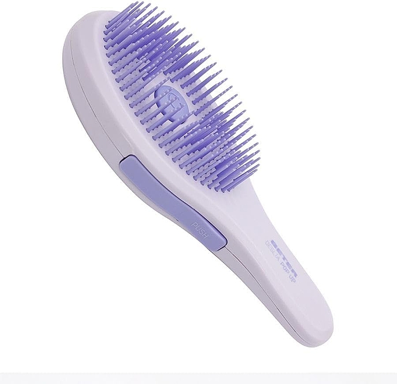 Retractable Teeth Hair Brush, purple - Beter Deslia Pop Up Brush — photo N1