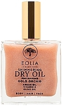 Fragrances, Perfumes, Cosmetics Golden Orchid Face, Body & Hair Dry Oil with Pink Shimmer - Eolia Shimmering Dry Oil Pink Diamond Gold Orchid